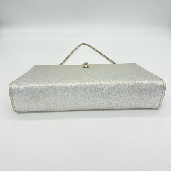 Evening Clutch Handbag Silver Tone Vintage - Picture 7 of 10